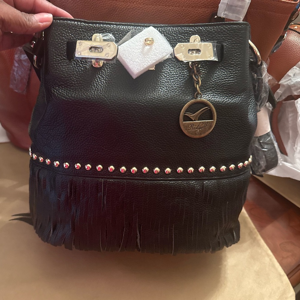 Black Fringe Women Bag